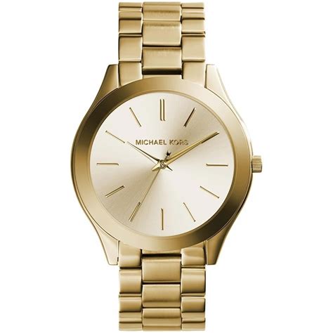 michael kors slim runway gold tone embossed leather watch|Michael Kors Watch mk8507.